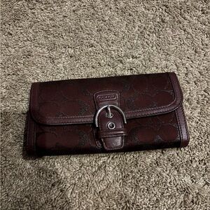 Coach Burgundy Wallet with Buckle